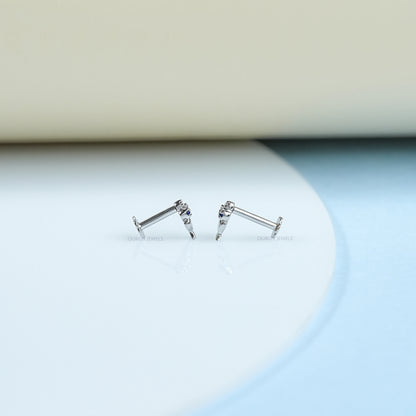 Diamond And Gemstone Stud Ice Cream Earrings