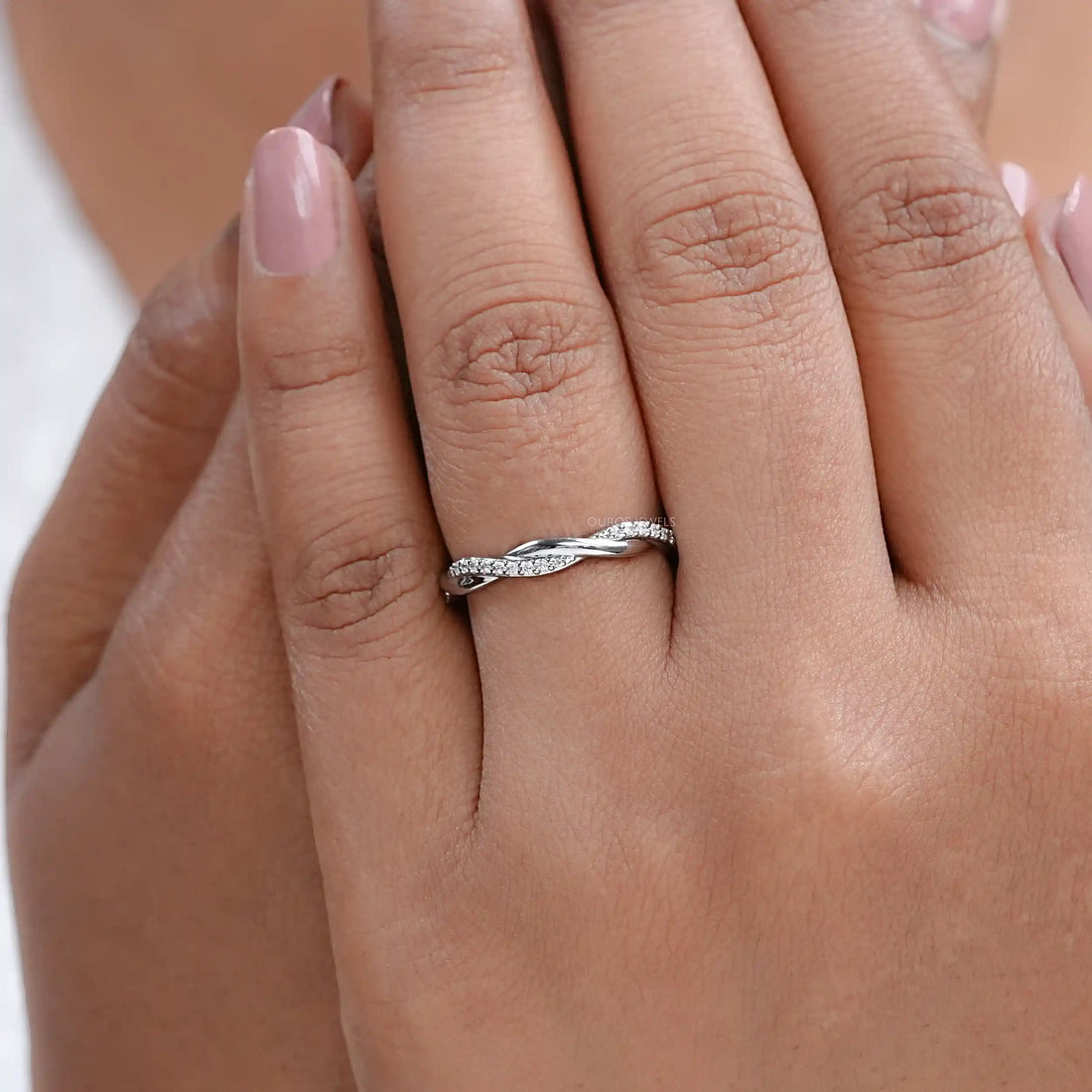 Twisted Infinity Round Diamond Eternity Band Ring