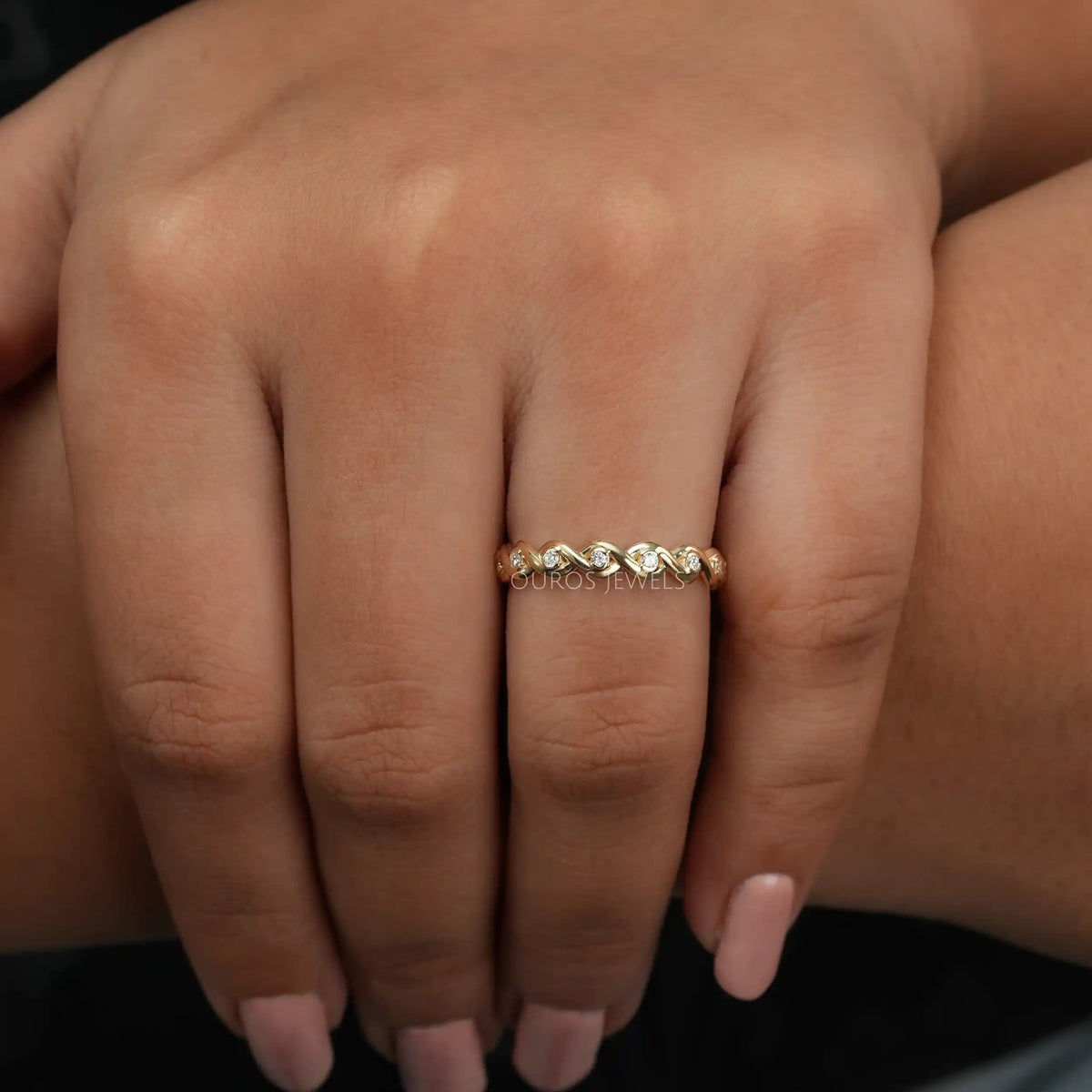 Infinity Shape Round Cut Lab Grown Diamond Eternity Band