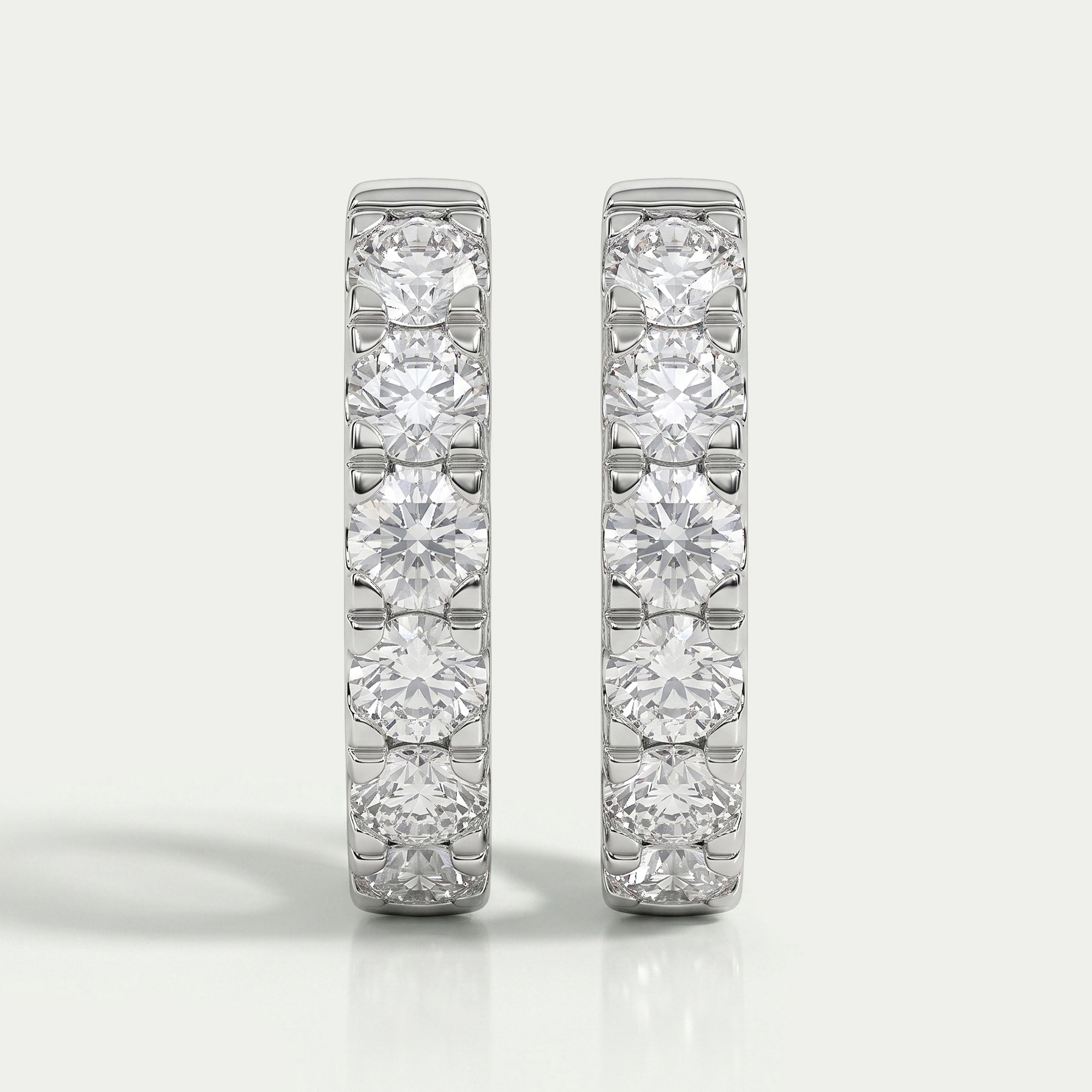 Inside Out Round Diamond Hoop Earrings Earrings