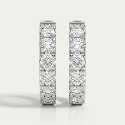 Inside Out Round Diamond Hoop Earrings Earrings
