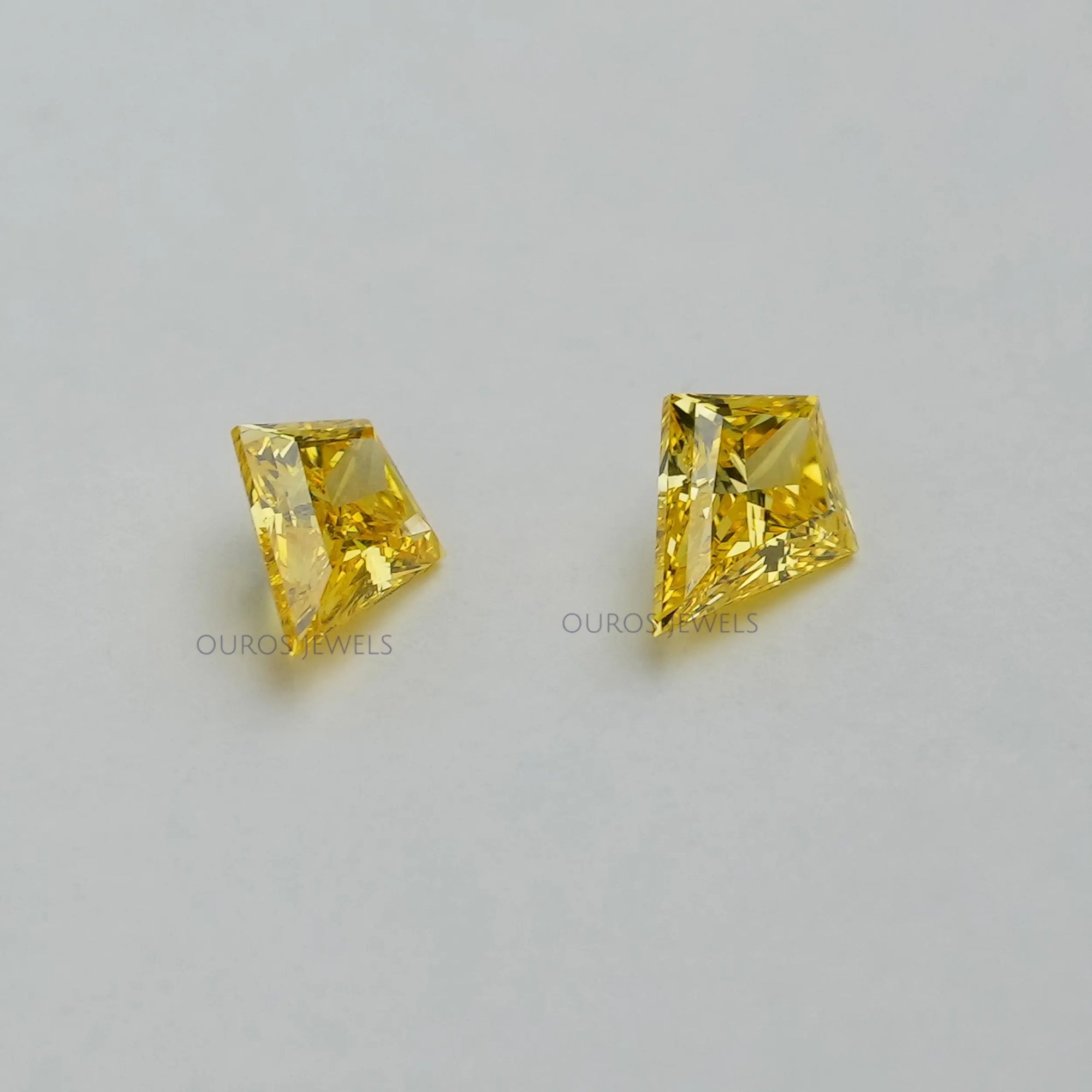 Yellow Kite Cut Lab Grown Diamond Matching Pair Loose
