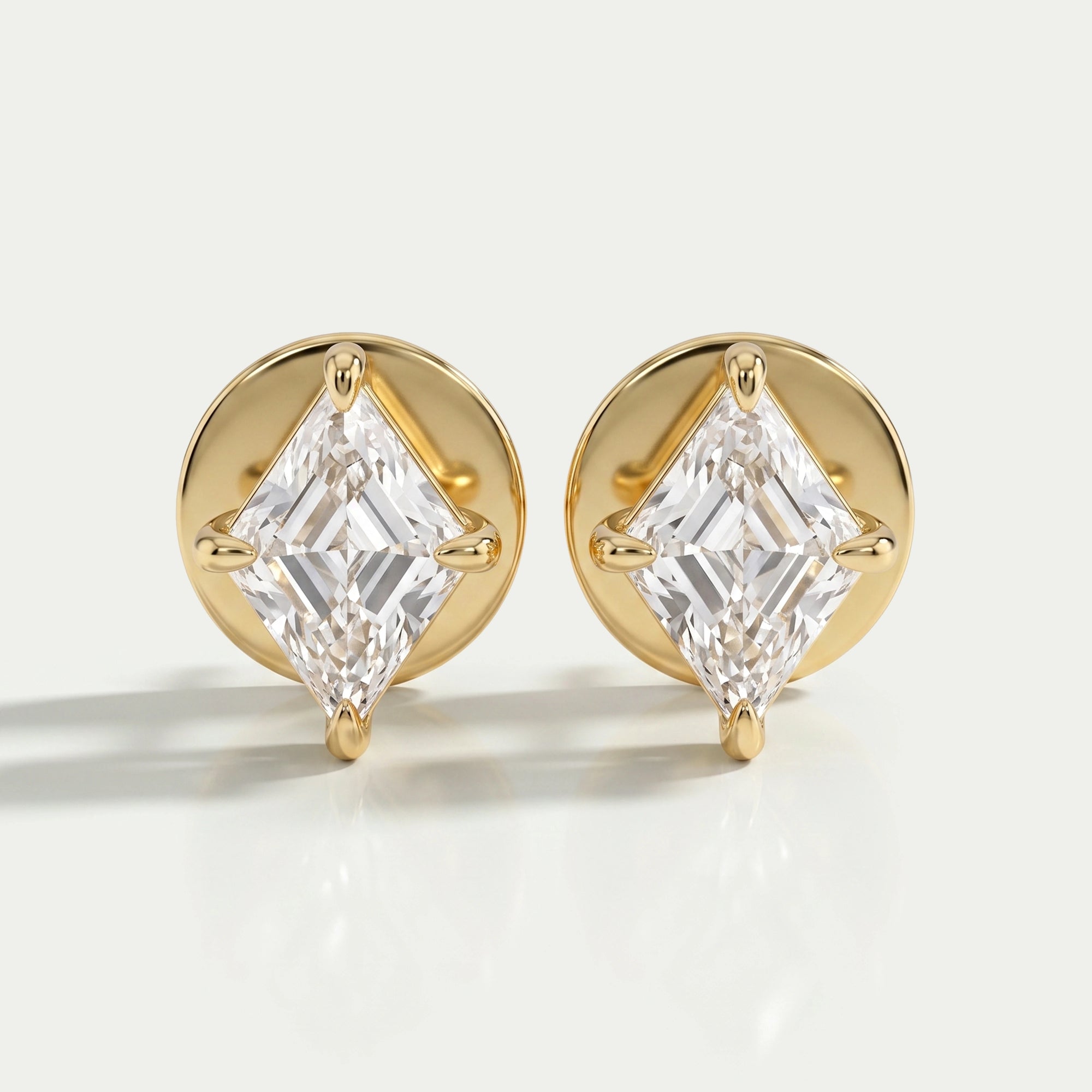 Kite Cut Lab Grown Diamond Stud Earrings