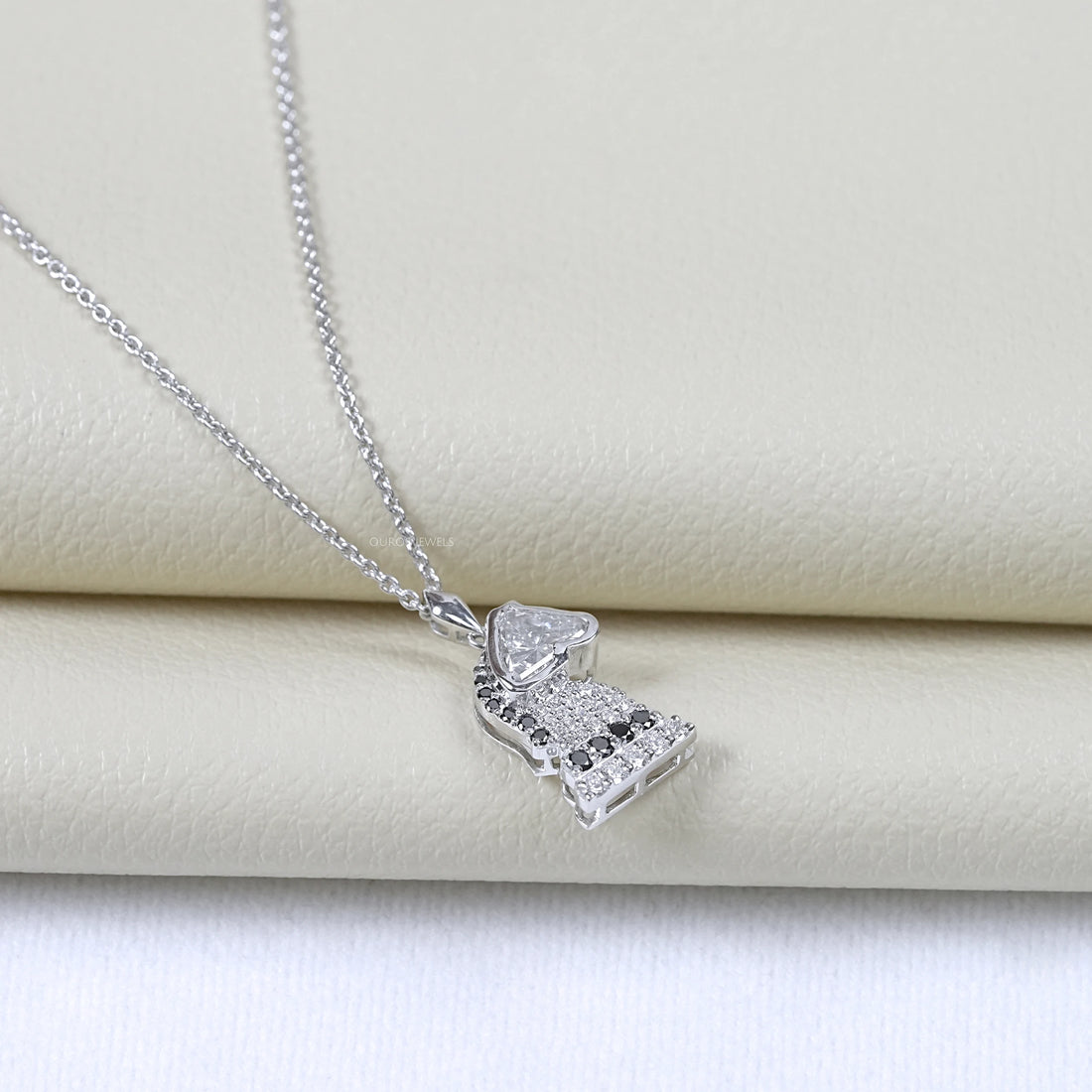Knight Chess Horse Cut Lab Diamond Cluster Pendant Necklaces