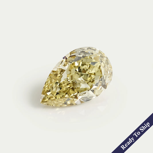 Vivid Yellow Pear Lab Grown Loose Diamond