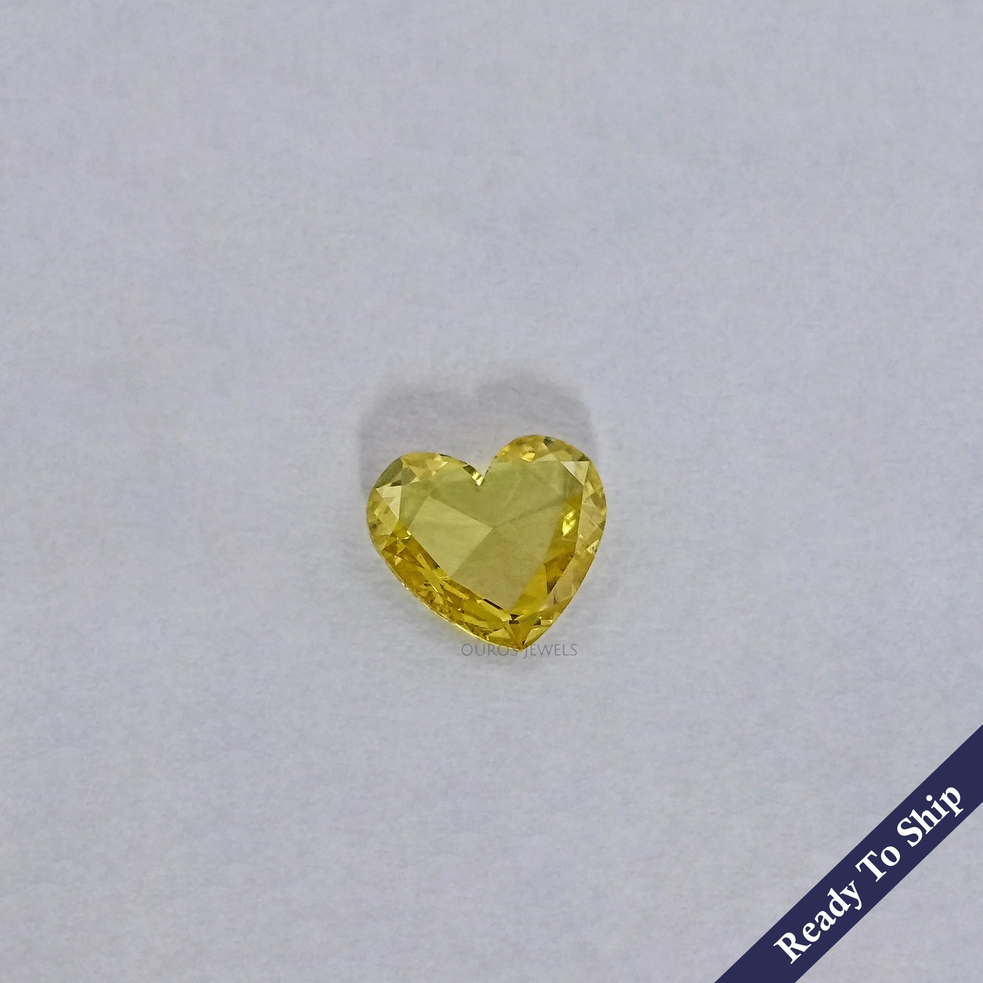 Yellow Heart Rose Cut Lab Grown Diamond