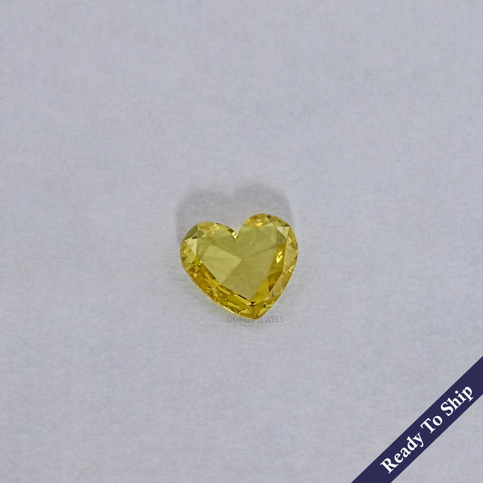 Yellow Heart Rose Cut Lab Grown Diamond