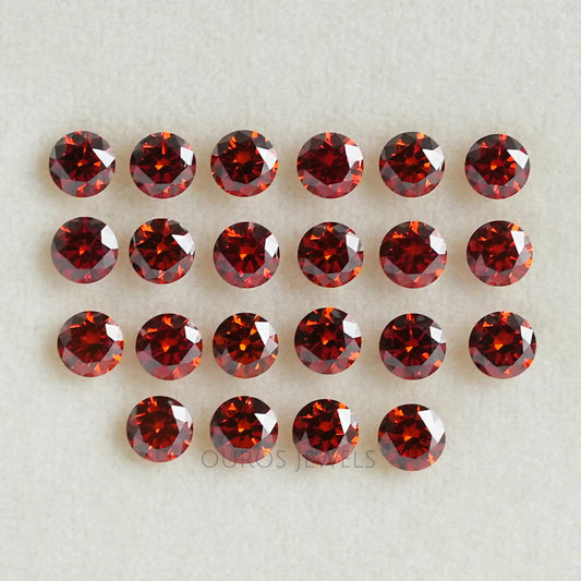 Red Round Cut Lab Grown Diamond Loose