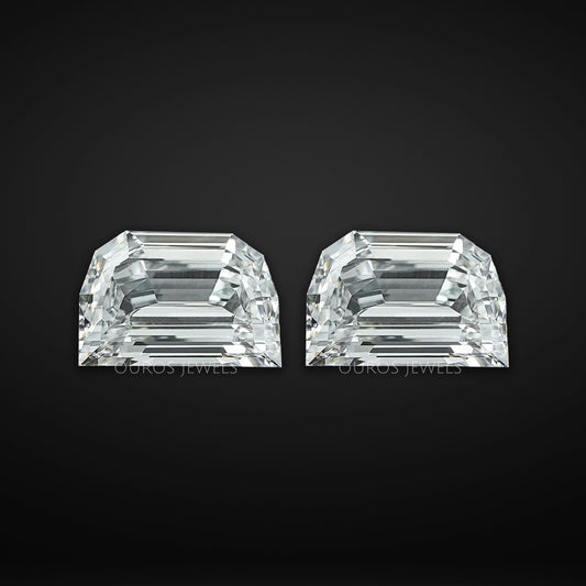 Step Cut Half Moon Diamond Matching Pair