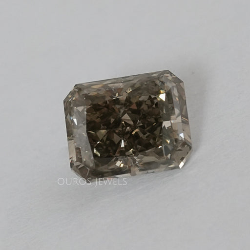 front view of square olive radiant cut lab grown diamond loose