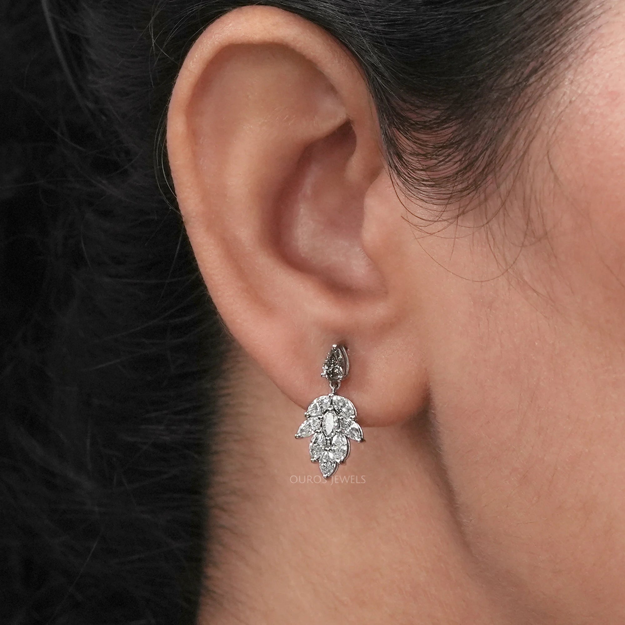 Olive Pear And Marquise Cut Drop Dangle Earring