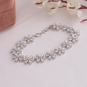 Floral Style Pear Cut Lab Grown Diamond Bracelet