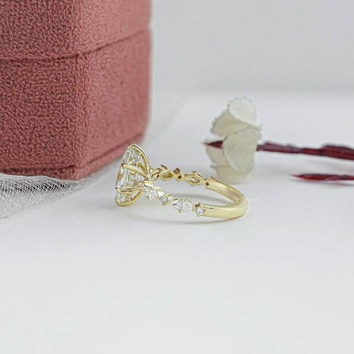 Dutch Marquise Cut And Accent Diamond Engagement Ring Ring