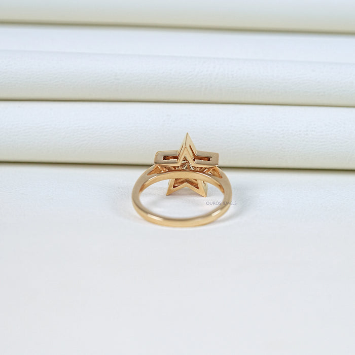 Pie Cut Bezel Setting Solitaire Engagement Ring