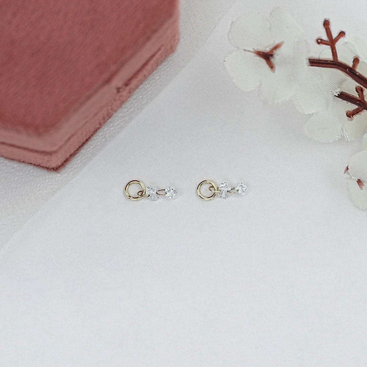 Lab Grown Diamond Drill Charm Earring