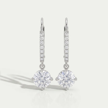 Round Lab Diamond Dangle Earrings Earring