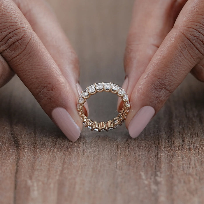 Radiant Cut Lab Grown Diamond  Eternity Wedding Band