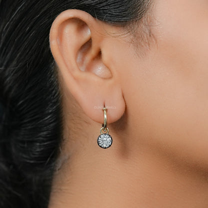 Boucles d'oreilles heurtoirs de porte en diamant taille ancienne