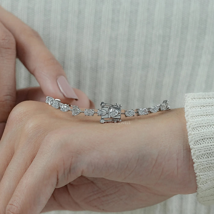 Multi Shape Lab Diamond Linked Bracelet