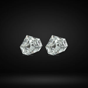 Paire assortie de diamants de laboratoire en forme de balle à coupe étagée