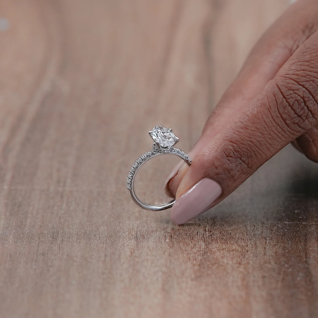 Marquise Diamond Solitaire Accent Hidden Halo Engagement Ring Rings