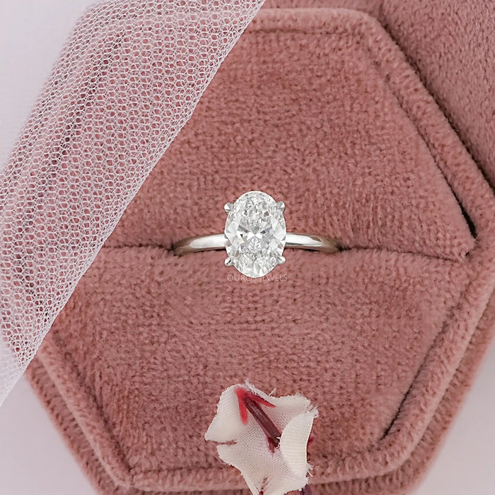 igi certified oval cut diamond solitaire engagement ring in jewelry box