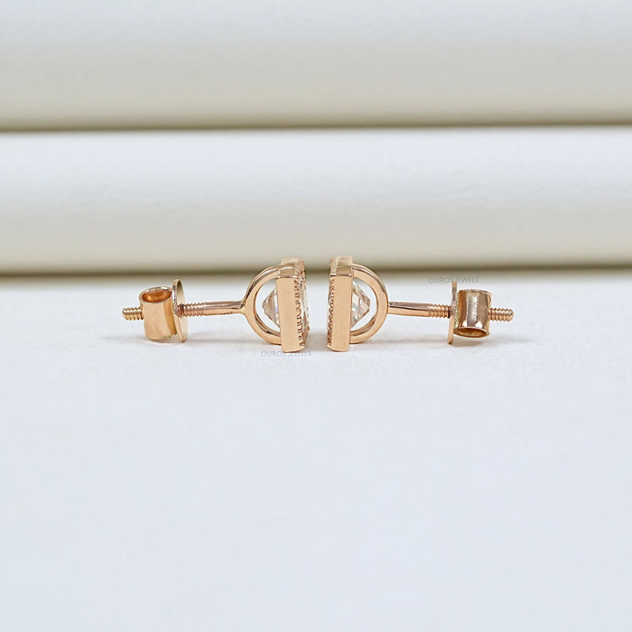 Boucles d'oreilles en diamants de laboratoire à taille française