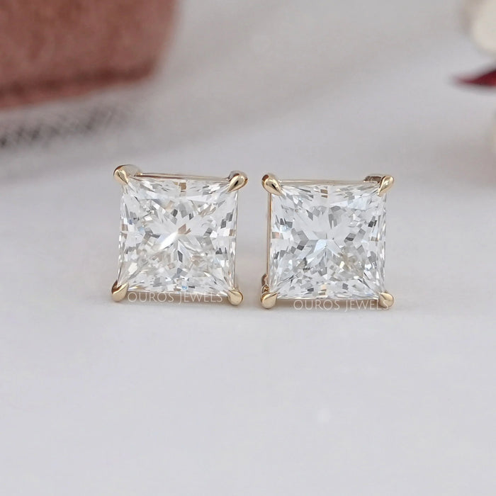 Princess Diamond Stud Earrings For Women