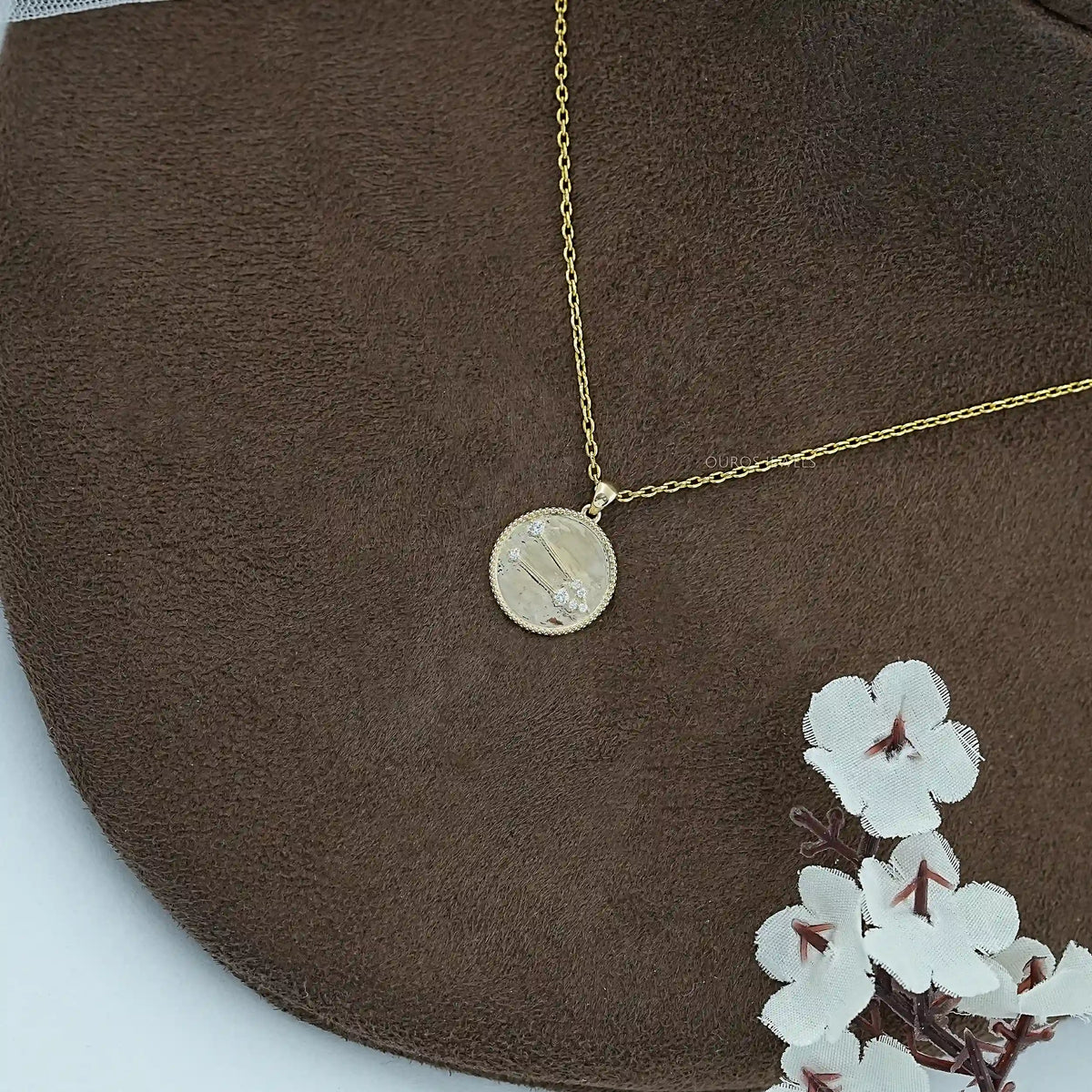 Taurus Zodiac Sign Lab Diamond Pendant Necklaces