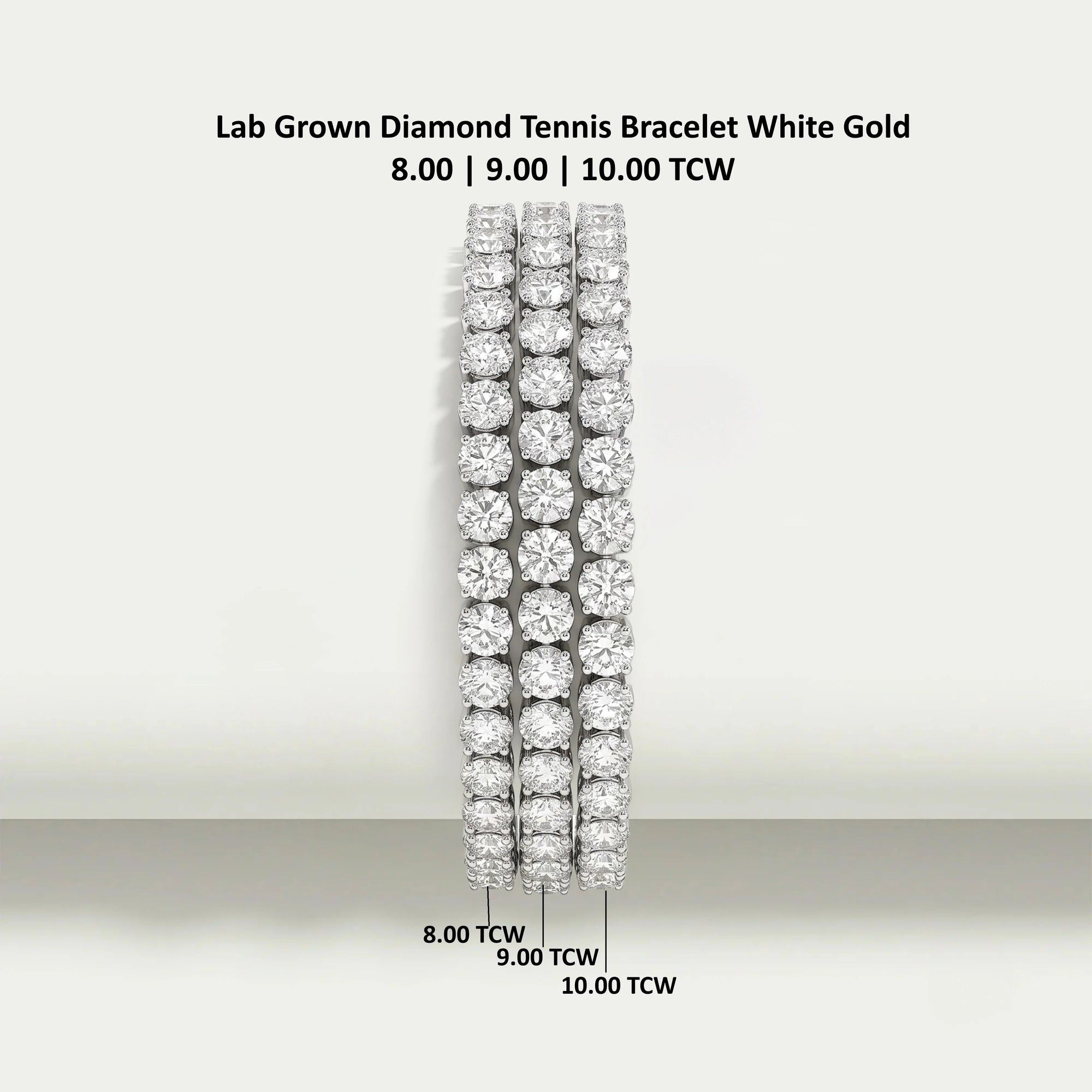 Bracelet tennis classique avec diamants de laboratoire à taille ronde