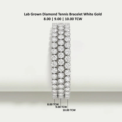 Bracelet tennis classique avec diamants de laboratoire à taille ronde