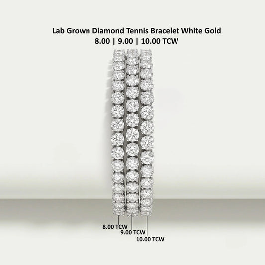 Round Shape Lab Grown Diamond Bracelet with 8.00 | 9.00 | 10.00 TCW