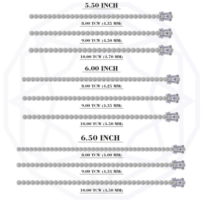 Round Shape Lab Grown Diamond Bracelet with 8.00 | 9.00 | 10.00 TCW Bracelet