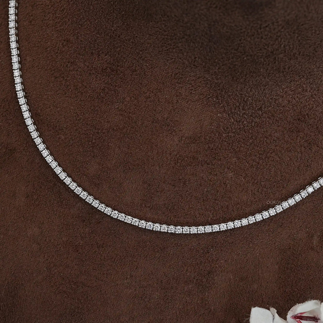 Round Lab Diamond Tennis Necklace Necklaces