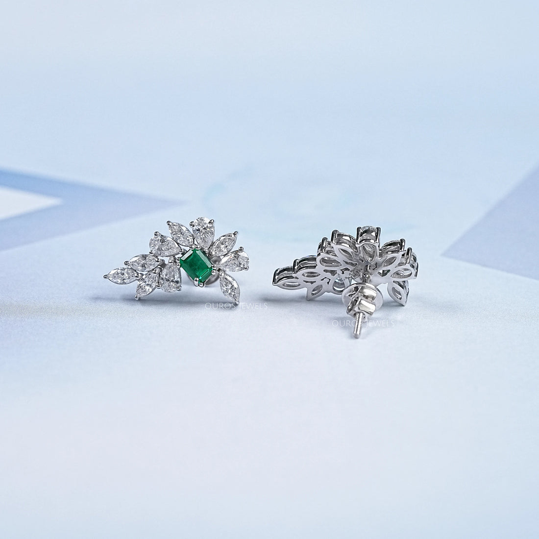 Marquise & Pear Cluster Diamond Gemstone Earrings Earring