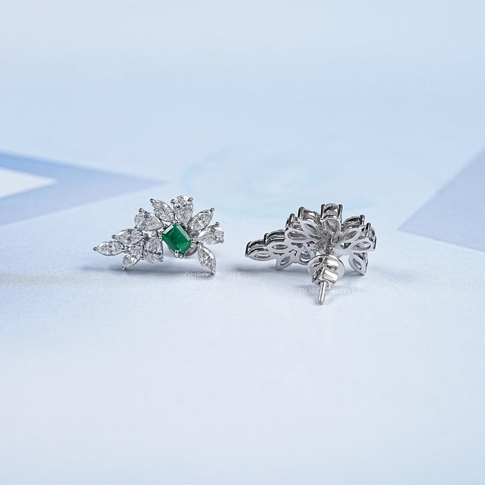 Marquise & Pear Cluster  Diamond Gemstone  Earrings