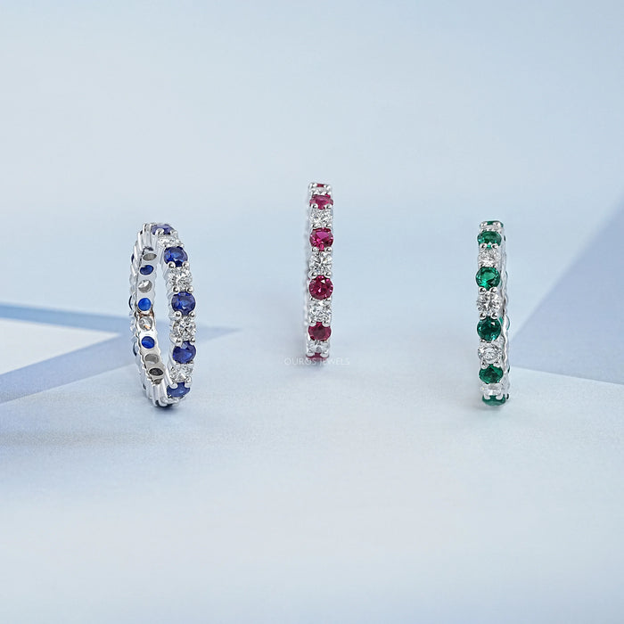 Alliance alternative en rubis et diamants Reb