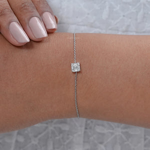 Brilliant Asscher Cut Diamond Solitaire Bracelet