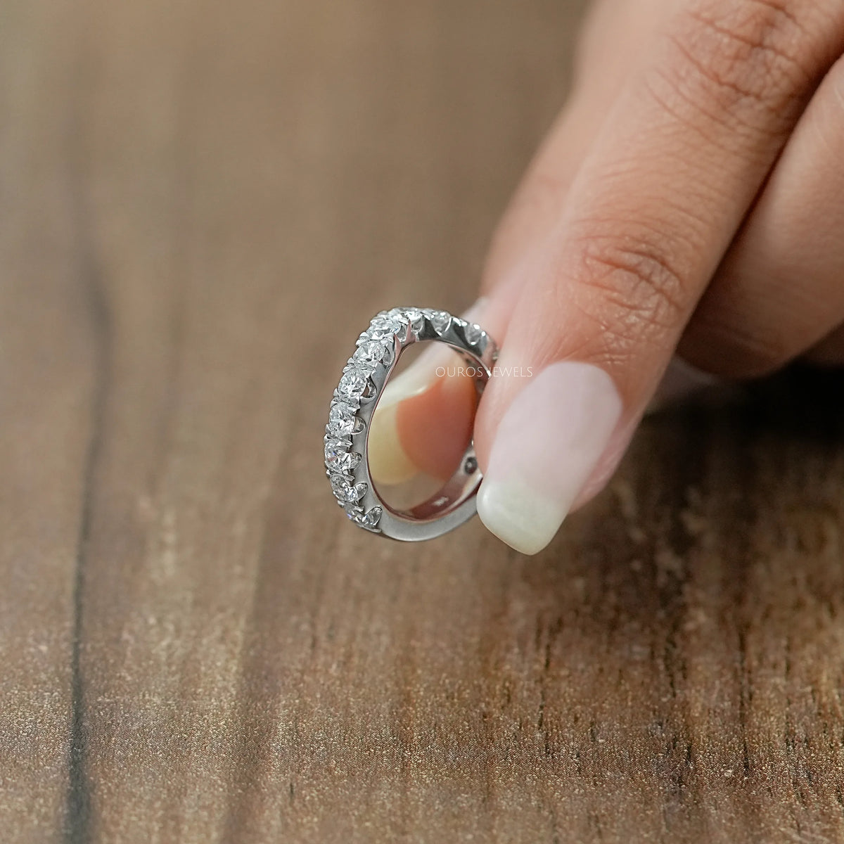 Lab Grown Diamond Curved Wedding Band Ring