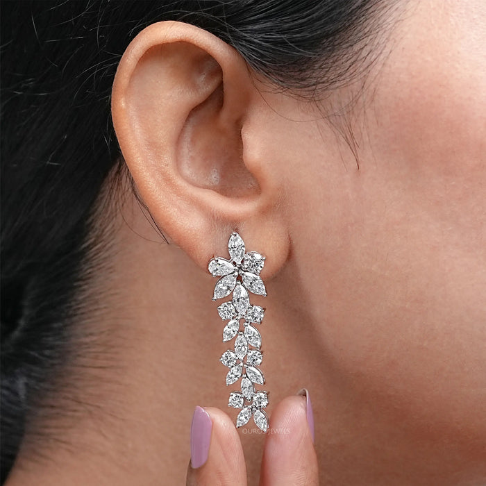Multi-Shape Lab Grown Diamond  Dangle Earrings