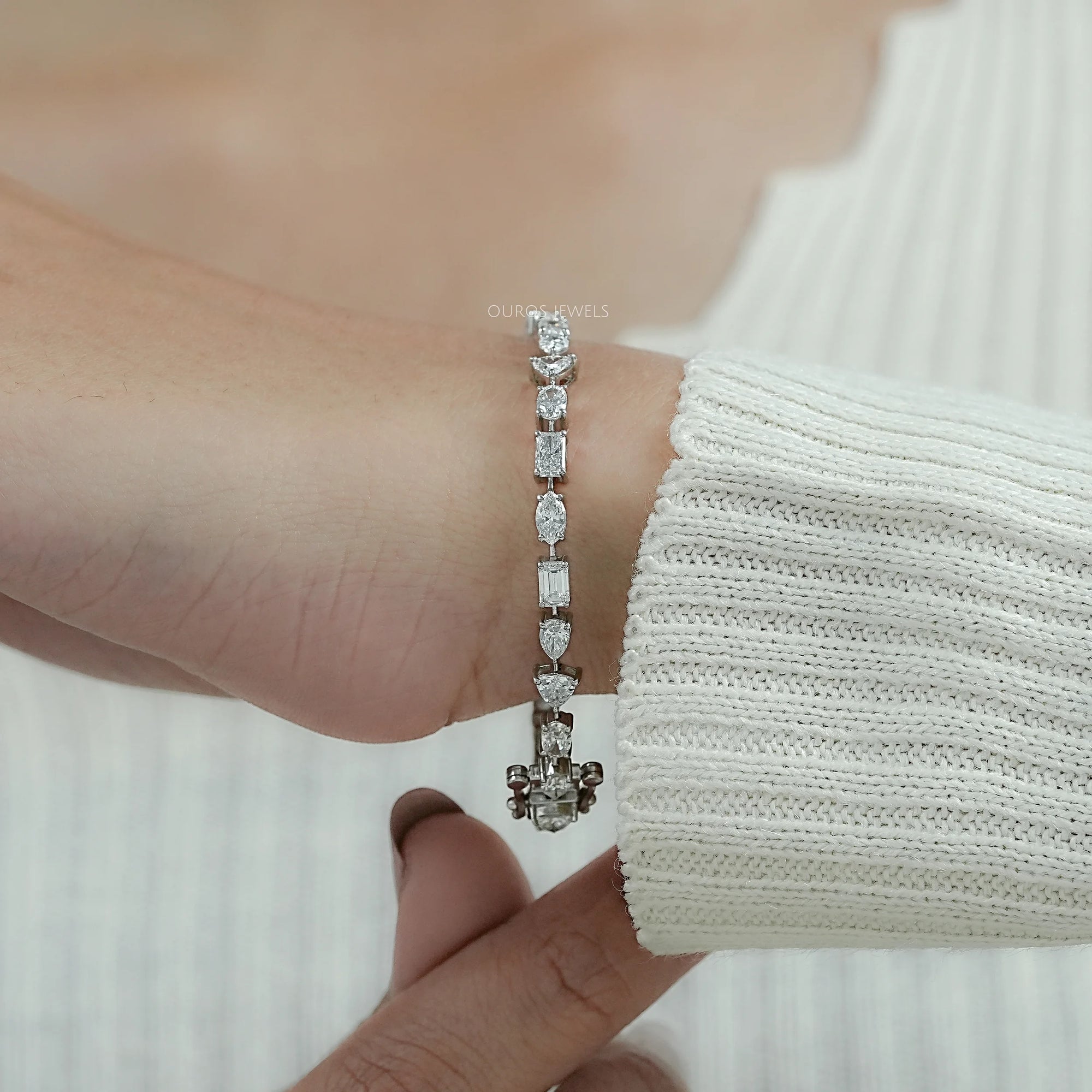 Multi Shape Lab Diamond Linked Bracelet Bracelet