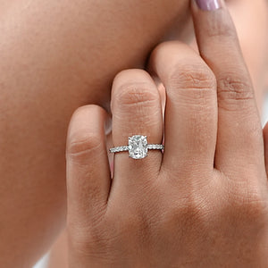 Old Mine Cushion Cut Solitaire Accent Ring