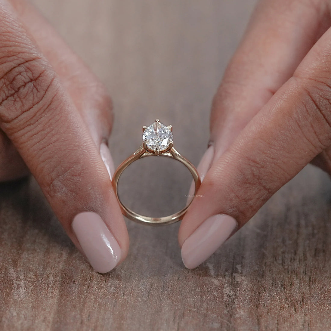 Six Prong Marquise Lab Diamond Solitaire Engagement Ring Rings