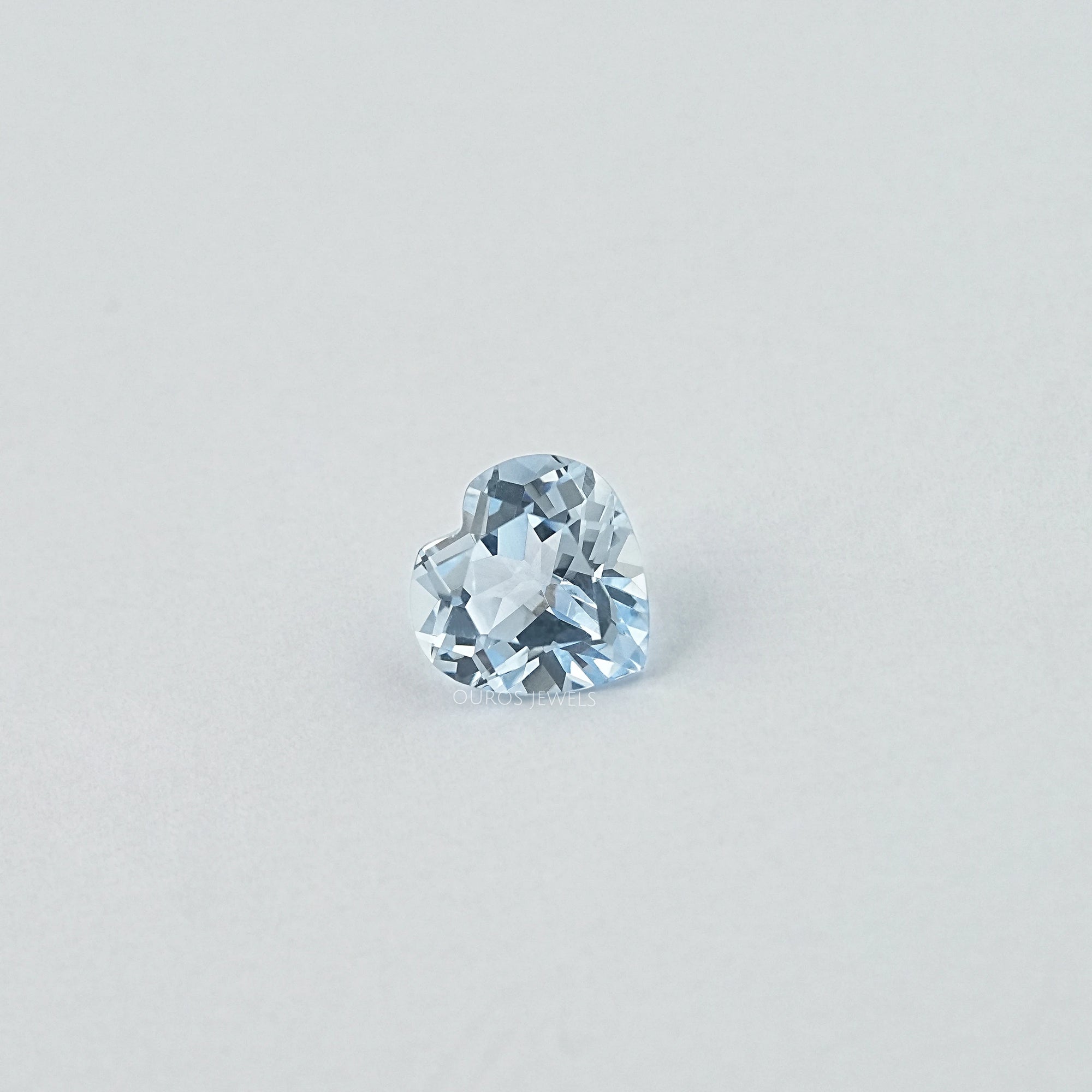 Light Blue Heart Lab Grown Gemstone Loose