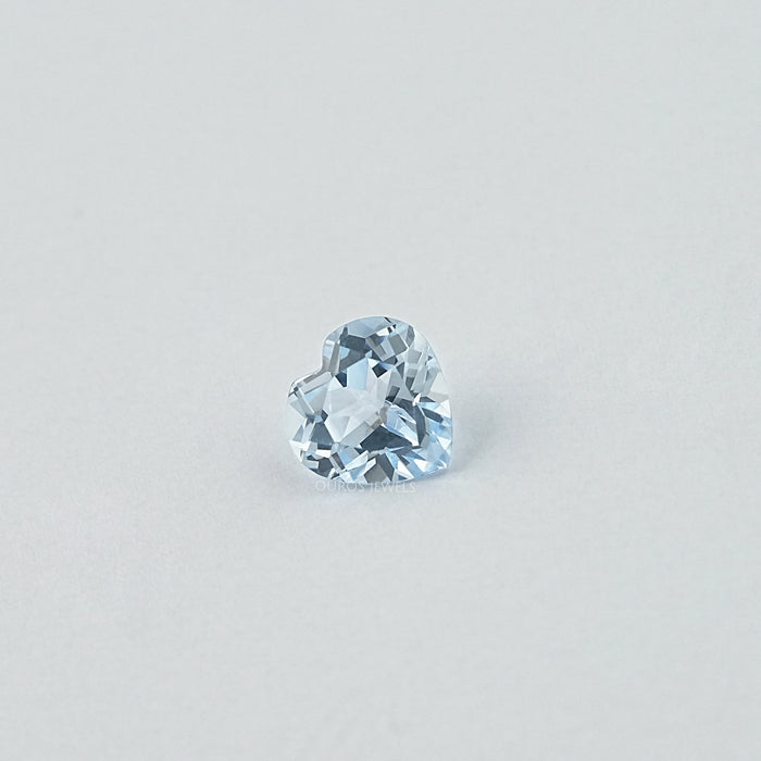 Light Blue Heart Lab Grown Gemstone