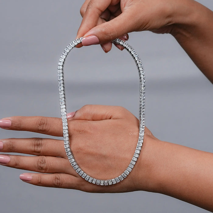 Radiant Cut Lab Diamond Tennis Necklace