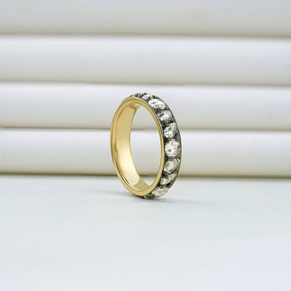 Rose Cut Diamond Eternity Wedding Band Rings