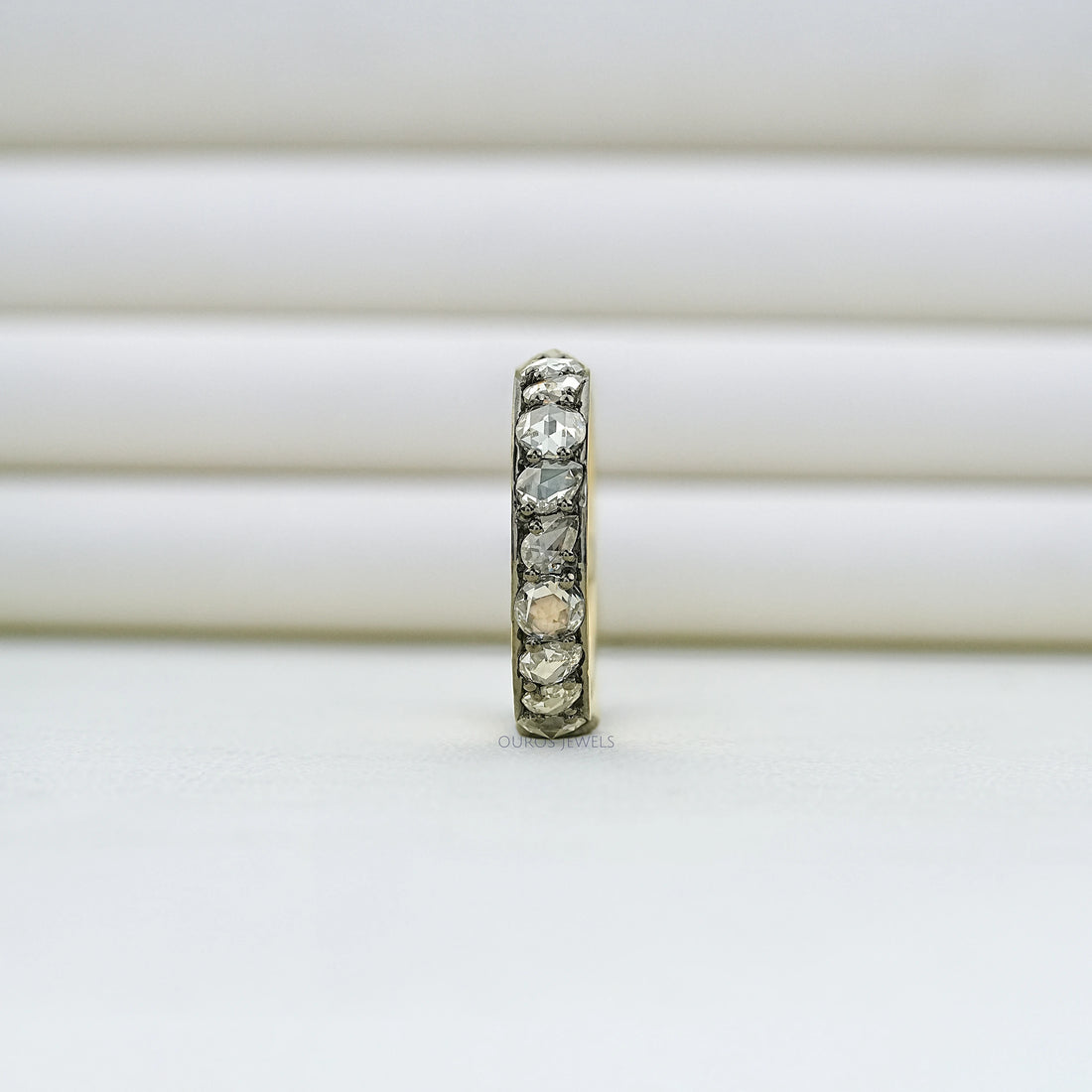 Rose Cut Diamond Eternity Wedding Band Rings