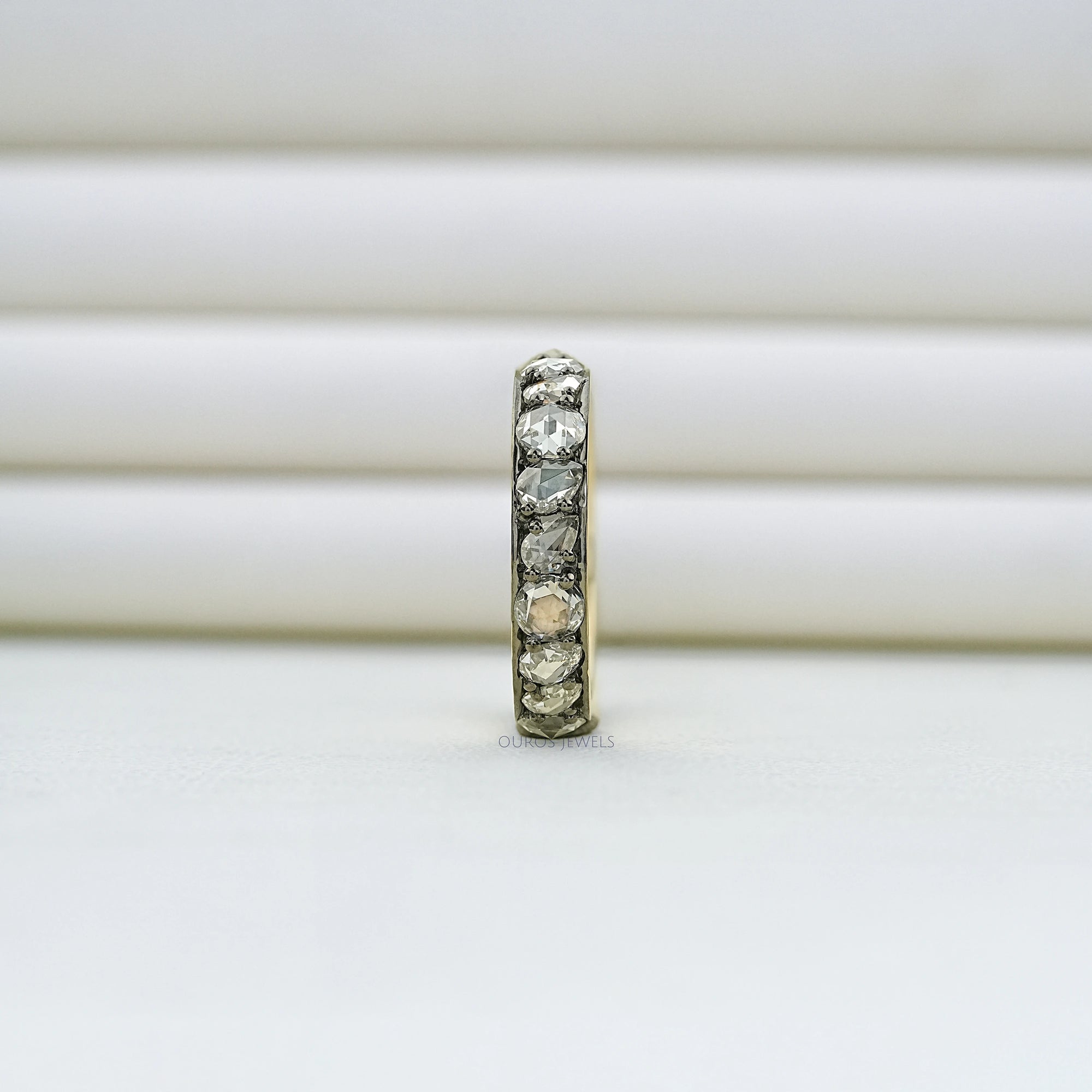 Rose Cut Diamond Eternity Wedding Band Rings