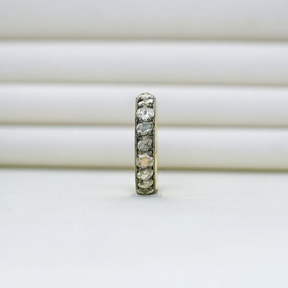 Rose Cut Diamond Eternity Wedding Band Rings